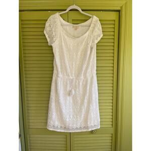 Michael Kors White Sundress - Size L - With Pom Pom Belt - Too CUTE!